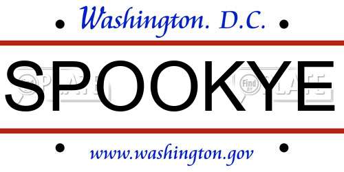 SPOOKYE District Of Columbia License Plate
