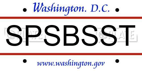 SPSBSST District Of Columbia License Plate