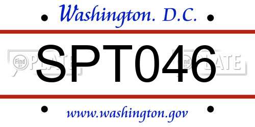 SPT046 District Of Columbia License Plate