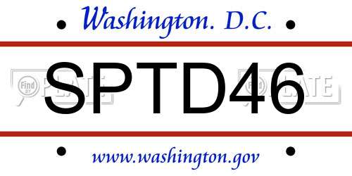 SPTD46 District Of Columbia License Plate