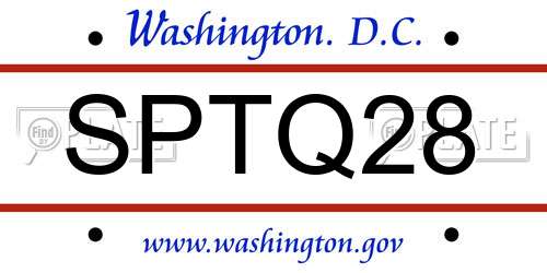 SPTQ28 District Of Columbia License Plate