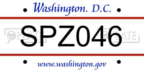 SPZ046 District Of Columbia License Plate