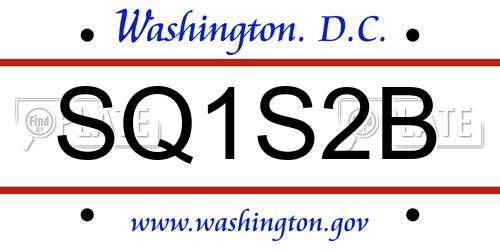 SQ1S2B District Of Columbia License Plate