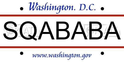SQABABA District Of Columbia License Plate