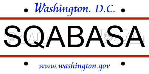 SQABASA District Of Columbia License Plate