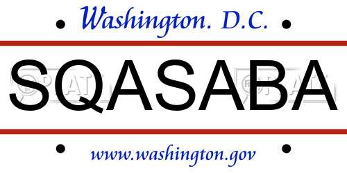 SQASABA District Of Columbia License Plate