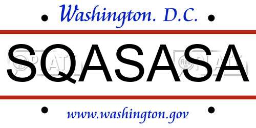 SQASASA District Of Columbia License Plate
