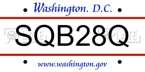 SQB28Q District Of Columbia License Plate
