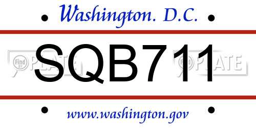 SQB711 District Of Columbia License Plate