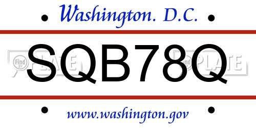 SQB78Q District Of Columbia License Plate