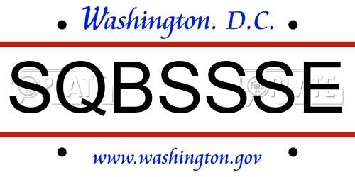 SQBSSSE District Of Columbia License Plate