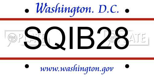 SQIB28 District Of Columbia License Plate