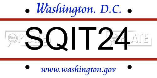 SQIT24 District Of Columbia License Plate