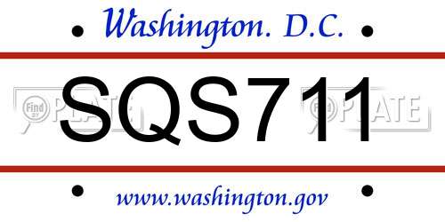 SQS711 District Of Columbia License Plate