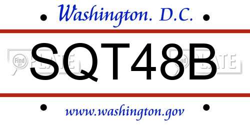 SQT48B District Of Columbia License Plate