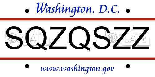 SQZQSZZ District Of Columbia License Plate