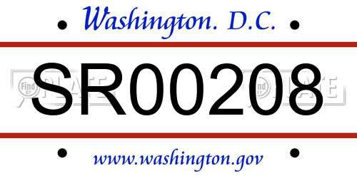 SR00208 District Of Columbia License Plate