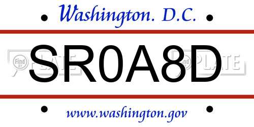 SR0A8D District Of Columbia License Plate