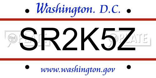 SR2K5Z District Of Columbia License Plate