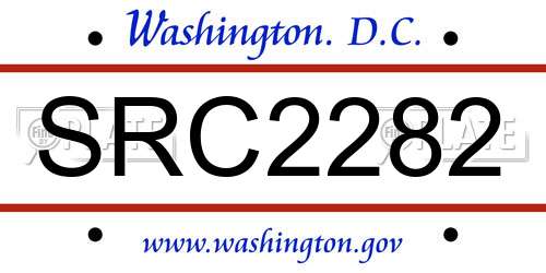 SRC2282 District Of Columbia License Plate