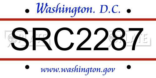 SRC2287 District Of Columbia License Plate