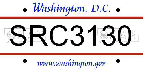 SRC3130 District Of Columbia License Plate