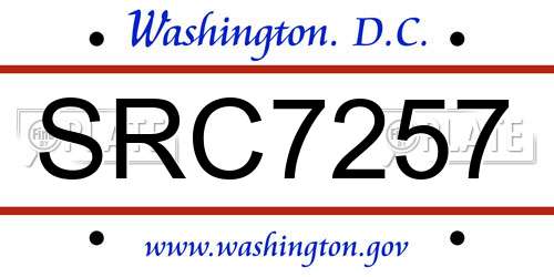 SRC7257 District Of Columbia License Plate