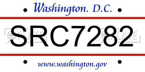SRC7282 District Of Columbia License Plate