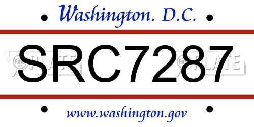 SRC7287 District Of Columbia License Plate