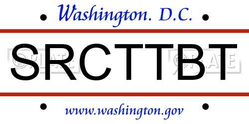 SRCTTBT District Of Columbia License Plate