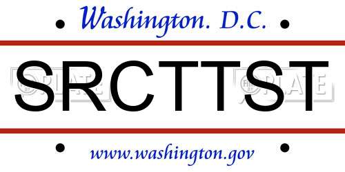 SRCTTST District Of Columbia License Plate