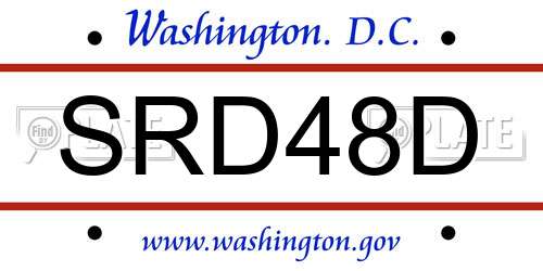 SRD48D District Of Columbia License Plate