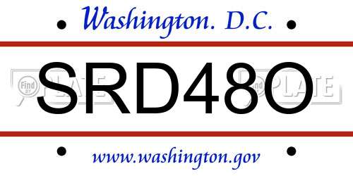 SRD48O District Of Columbia License Plate