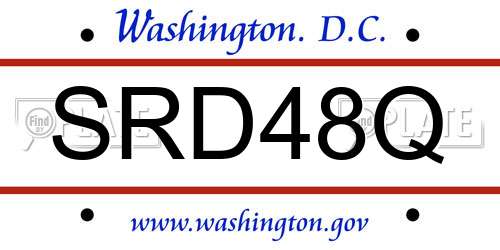 SRD48Q District Of Columbia License Plate