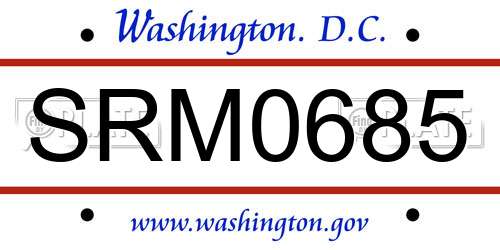 SRM0685 District Of Columbia License Plate