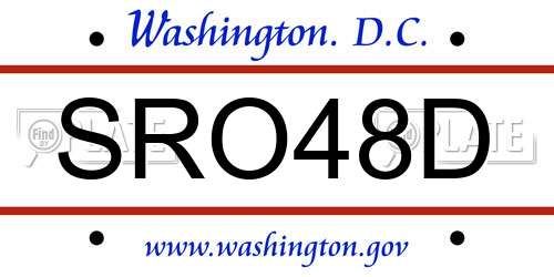 SRO48D District Of Columbia License Plate