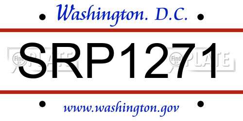 SRP1271 District Of Columbia License Plate