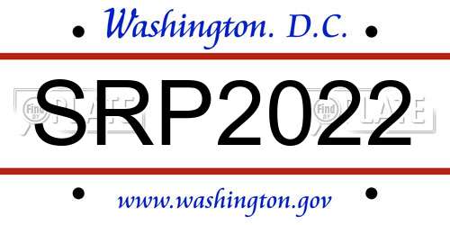 SRP2022 District Of Columbia License Plate