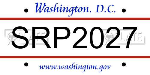 SRP2027 District Of Columbia License Plate