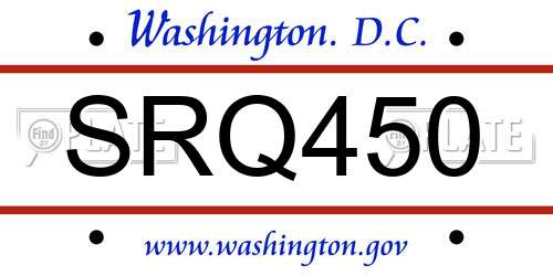 SRQ450 District Of Columbia License Plate