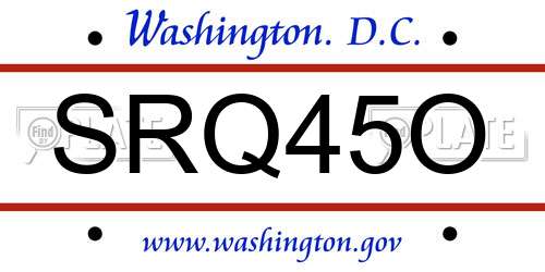 SRQ45O District Of Columbia License Plate