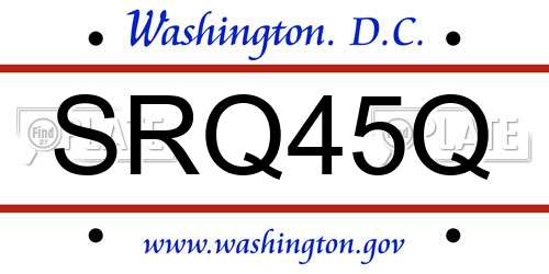 SRQ45Q District Of Columbia License Plate