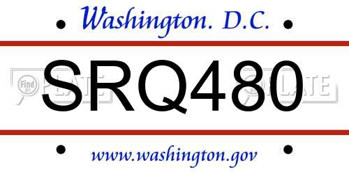 SRQ480 District Of Columbia License Plate