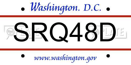 SRQ48D District Of Columbia License Plate