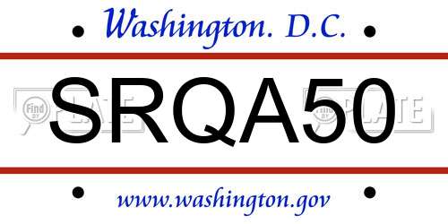 SRQA50 District Of Columbia License Plate