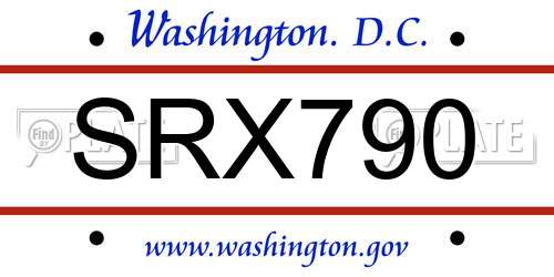 SRX790 District Of Columbia License Plate