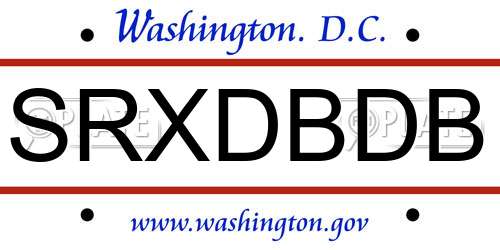 SRXDBDB District Of Columbia License Plate