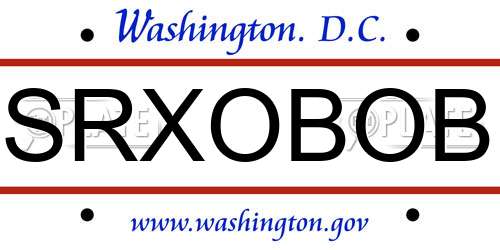 SRXOBOB District Of Columbia License Plate