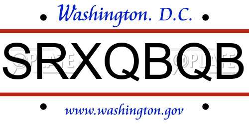 SRXQBQB District Of Columbia License Plate