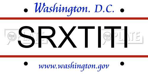 SRXTITI District Of Columbia License Plate